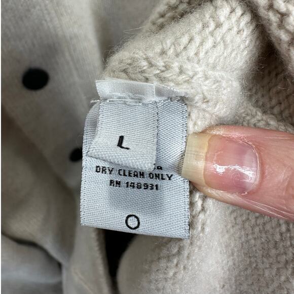 The Elder Statesman Tan Intarsia Long Line Cashmere Cardigan L - Picture 11 of 14